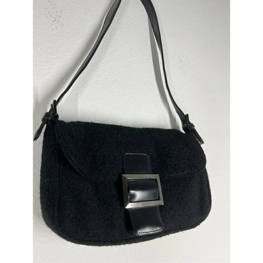 BECHAMEL BAGUETTE CLOTH HANDBAG Hobo Black